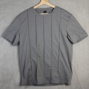 Manfinity  T-Shirt‎ Men's Size Large Grey Pintuck Pleated Hypnotize Short Sleeve